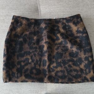 Reserved Black and Brown Cheetah Print Mini Skirt Sz MED 30" WAIST